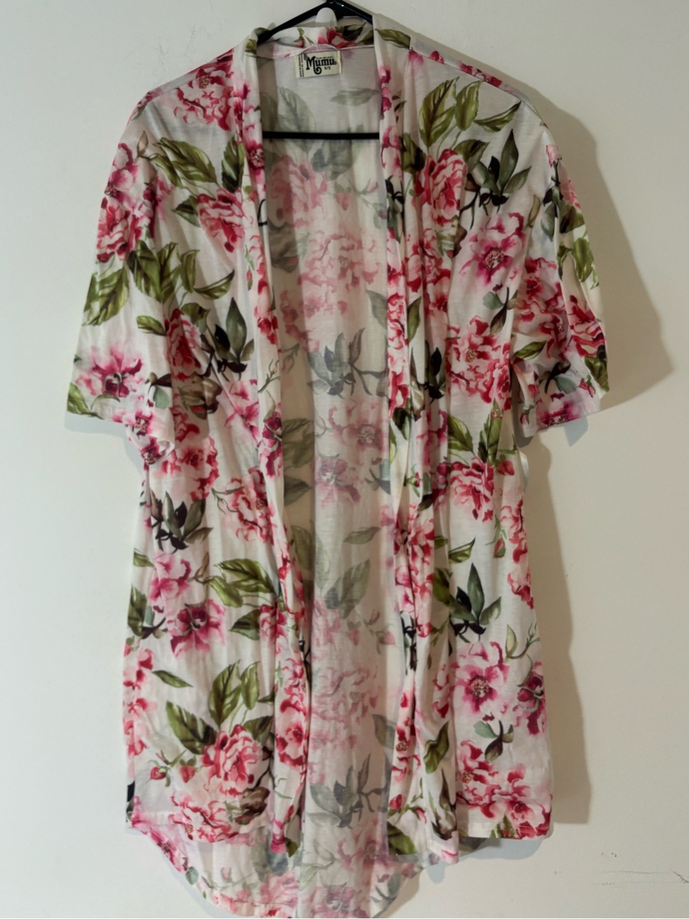 Show Me Your Mumu Brie Kimono Robe Pink Floral Garden of Blooms Print One Size